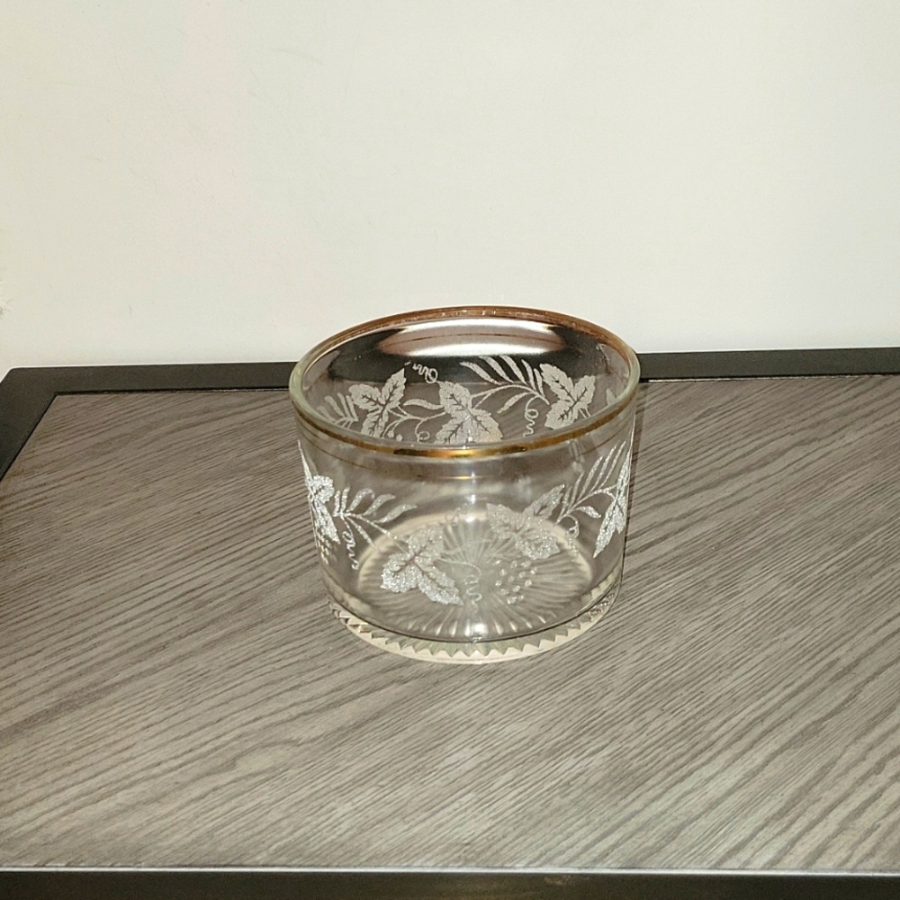 Vintage Crystal Bowl with Gold Trim